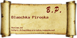 Blaschka Piroska névjegykártya