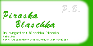 piroska blaschka business card